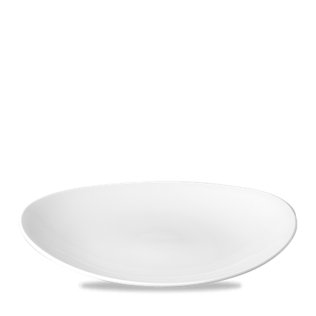 White Orbit Oval Coupe Plate 12.5"